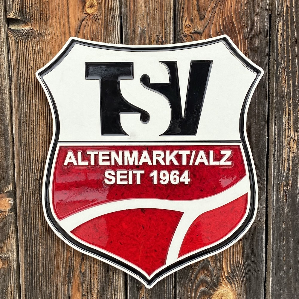 TSV Altenmarkt Vereinswappen aus Holz