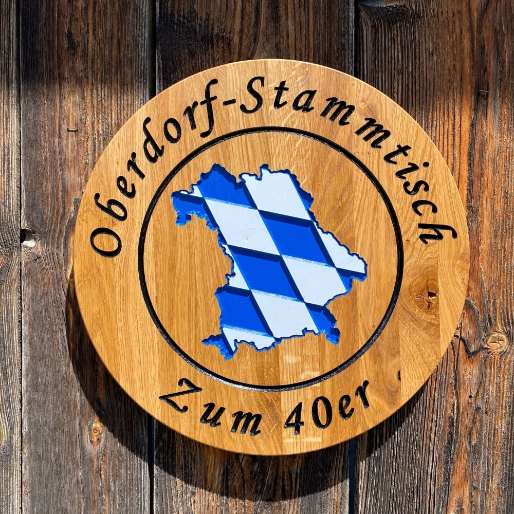 Holzschild Oberdorf Stammtisch